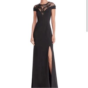 Adrianna Papell Black Lace Maxi Dress